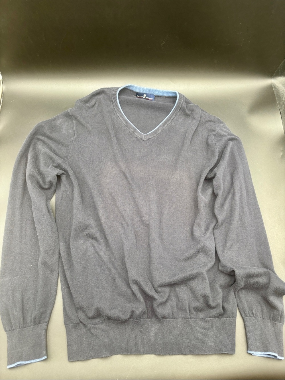 🏷️ Eredi Pisano' Roma V-Neck Cotton Sweater - Charcoal Grey